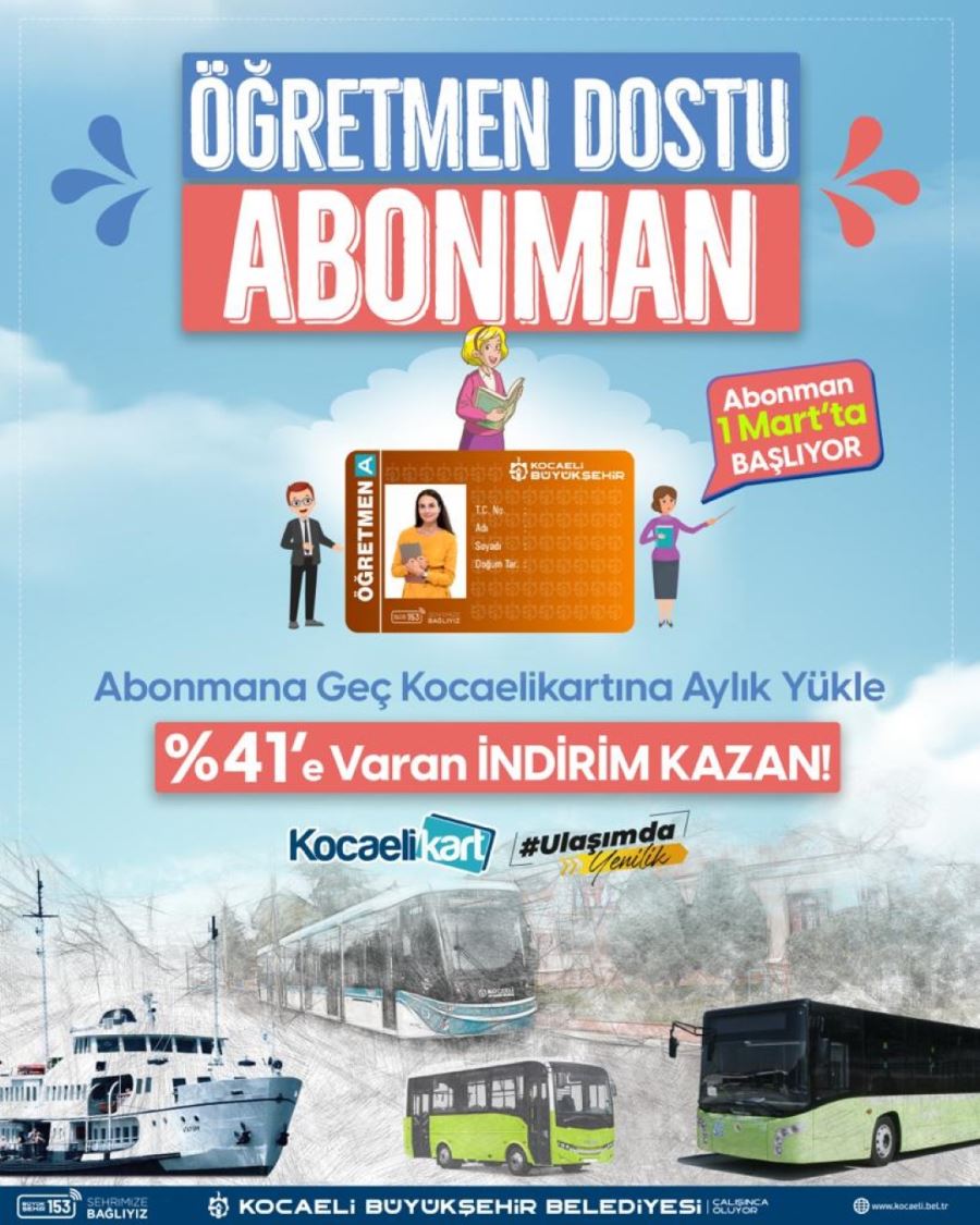 Abonman indirimli kart uygulaması 1 Mart’ta başlıyor