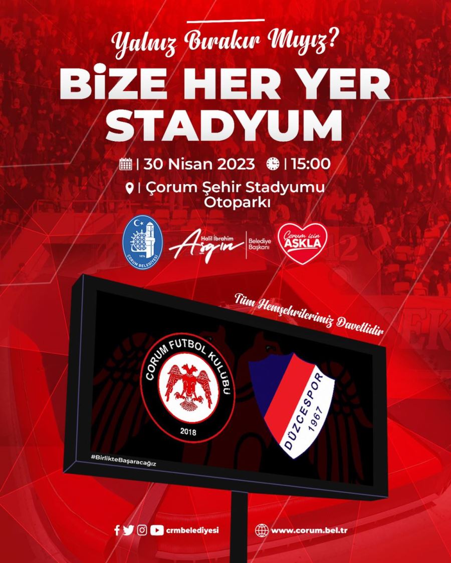 Başkan Aşgın’dan Çorum FK taraftarına davet