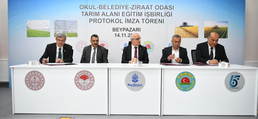 Beypazarı Belediyesi ile Milli Eğitim Bakanlığı ve Beypazarı Ziraat Odası Arasında İş Birliği Protokolü İmzalandı