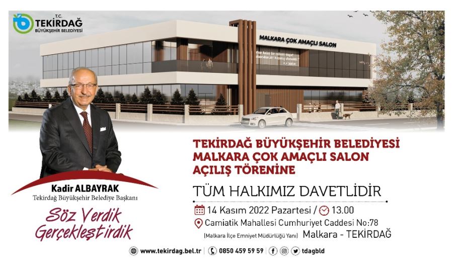 BÜYÜKŞEHİR BELEDİYESİ MALKARA ÇOK AMAÇLI SALON’U 14 KASIM’DA HİZMETE SUNUYOR