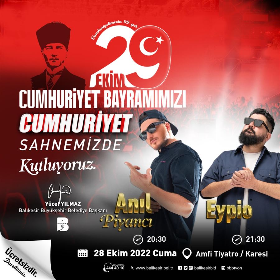 Büyükşehir den Cumhuriyet in 99 yılına özel kutlamalar