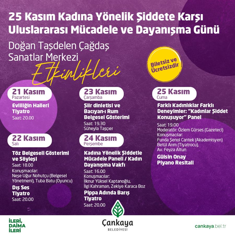 ÇANKAYA 25 KASIM'A HAZIR “KADINA ŞİDDETE HAYIR!”