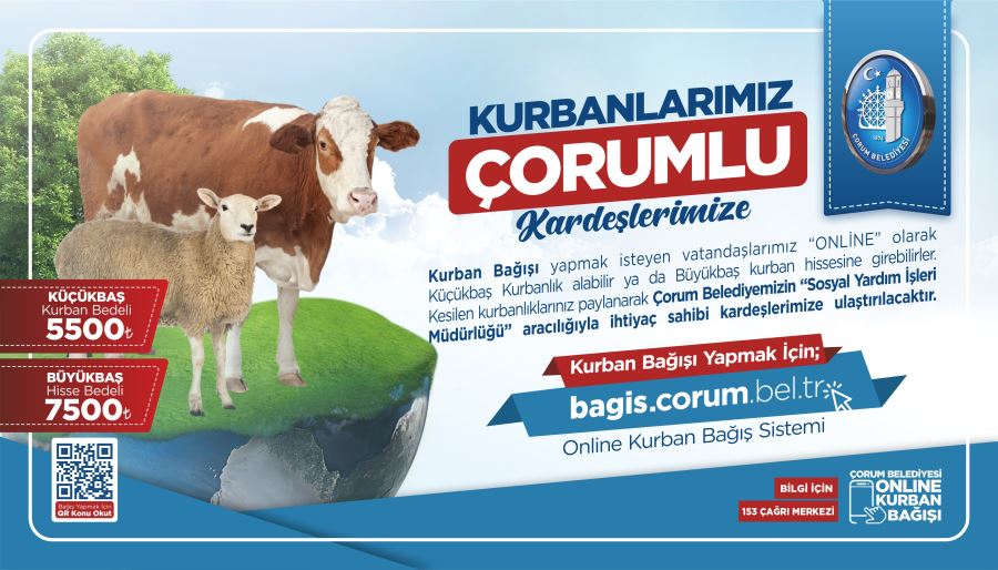 Çorum Belediyesi’nde online kurban bağışı