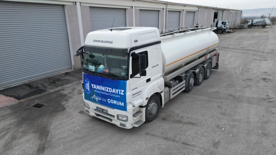 Çorum’dan Afşin’e 33,5 ton mazot yardımı