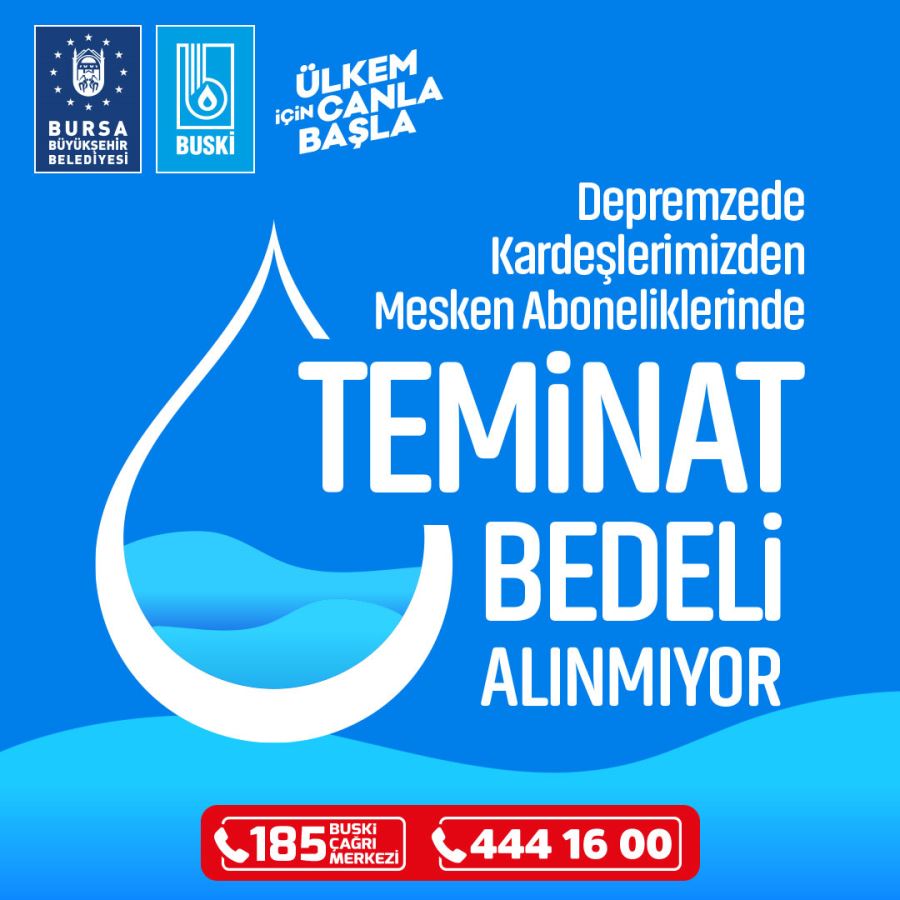 Depremzedelere su aboneliğinde kolaylık