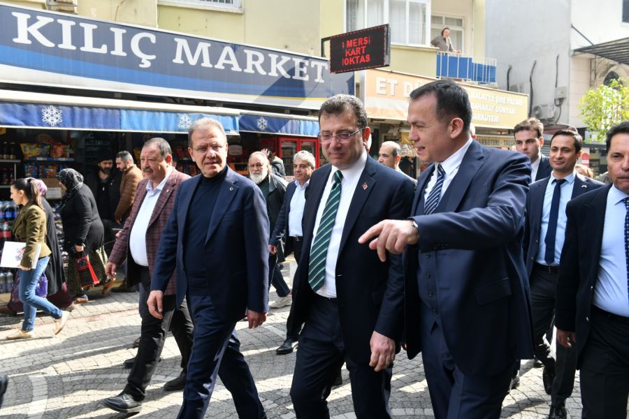 Ekrem İmamoğlu, Yenişehir’de Alanya Sokağı esnafını ziyaret etti