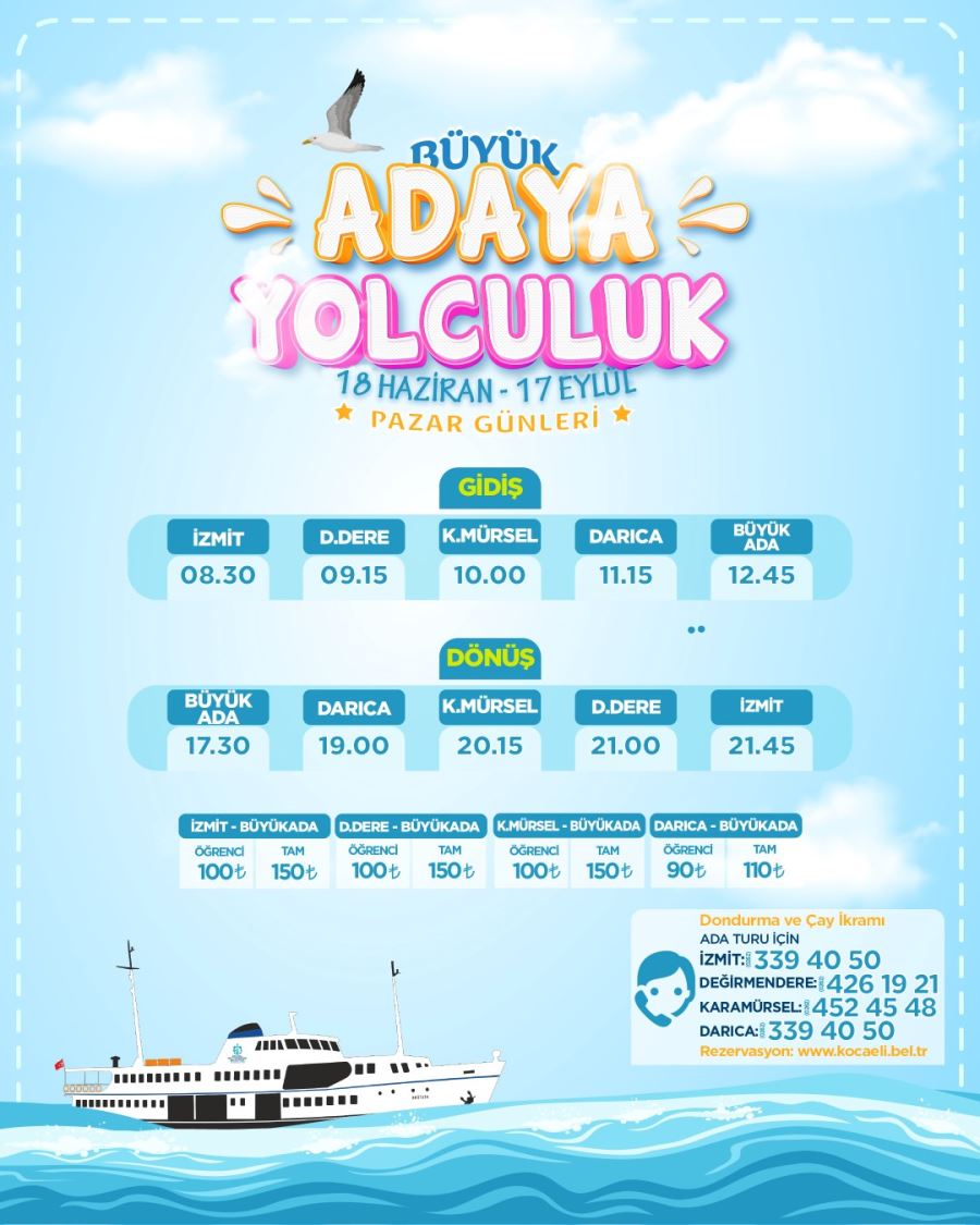 Körfez’de Mehtap ve Büyük Ada turları başlıyor