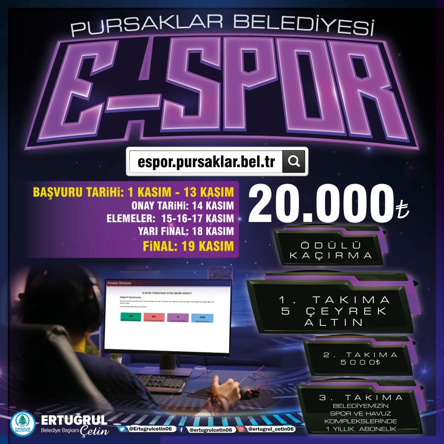 Pursaklar’da Gençler İkinci E-Spor Turnuvası’nda Buluşuyor