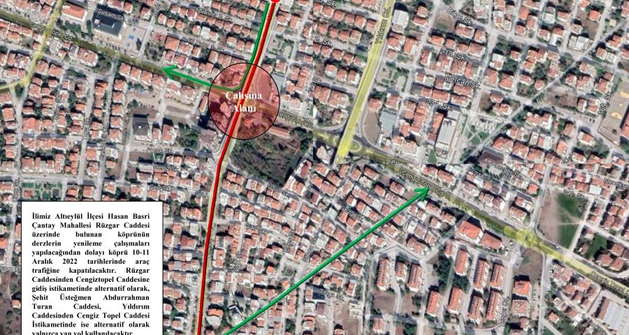 Rüzgar Caddesi’nde geçici düzenleme