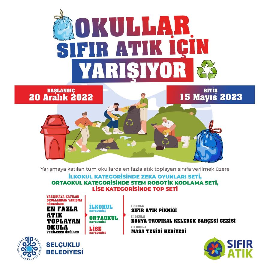 SELÇUKLU’DA OKULLAR SIFIR ATIK İÇİN YARIŞIYOR